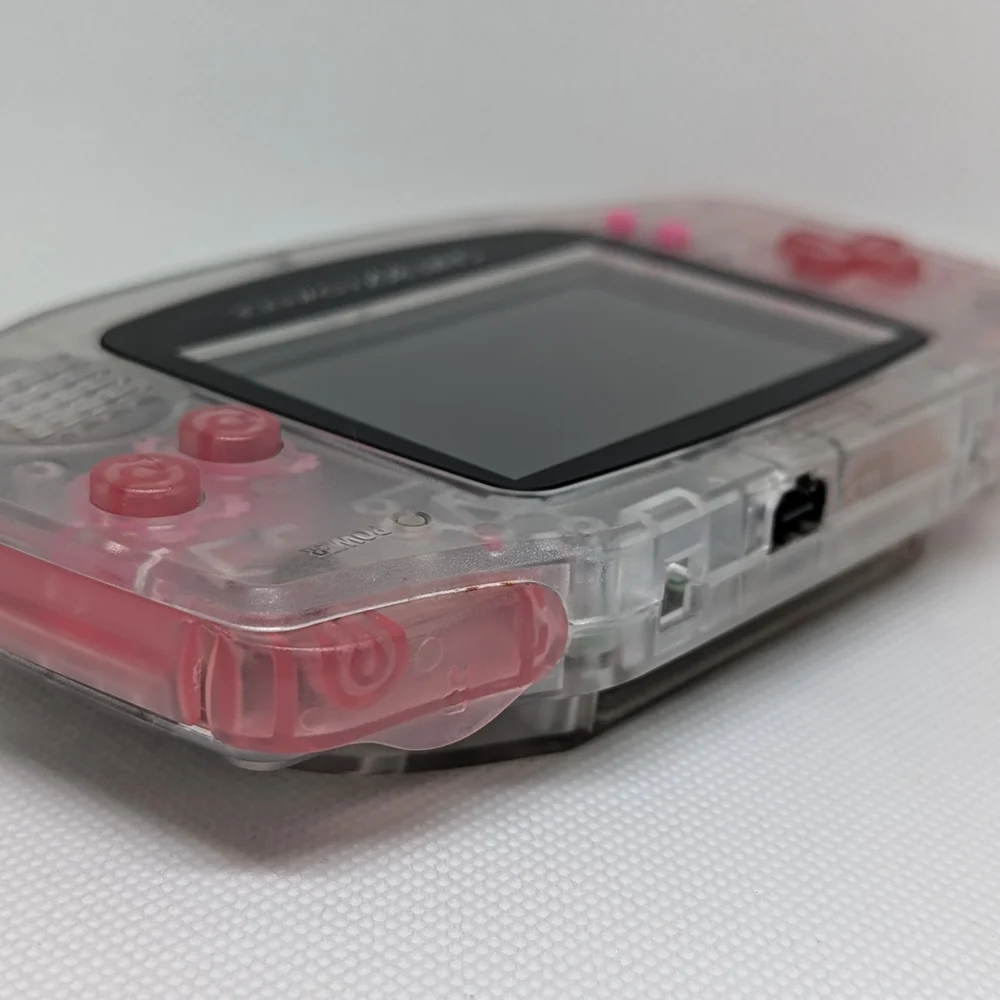 Game Boy Advance - Pink (Transparent/USB-C Charging) (LCD Screen) + (FLORA SKY)